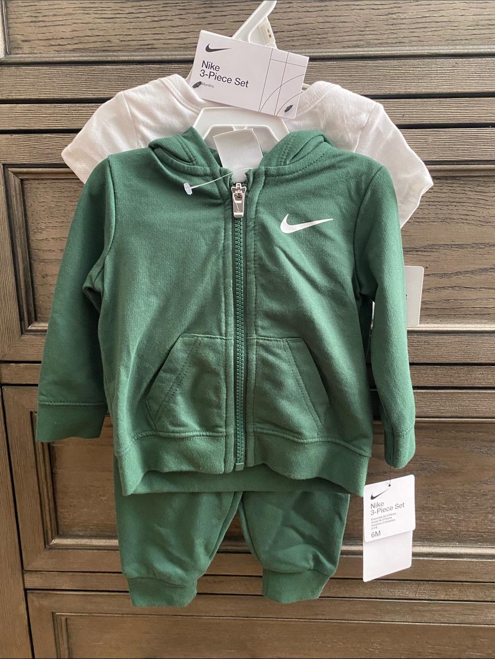 Nike Green Hooded Baby Tracksuit with White Tee
